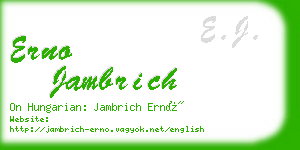 erno jambrich business card